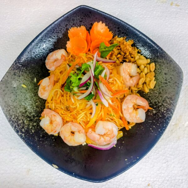 19.c. RESTOVANÉ RÝŽOVÉ NUDLE PÁLIVÉ S KREVETAMI